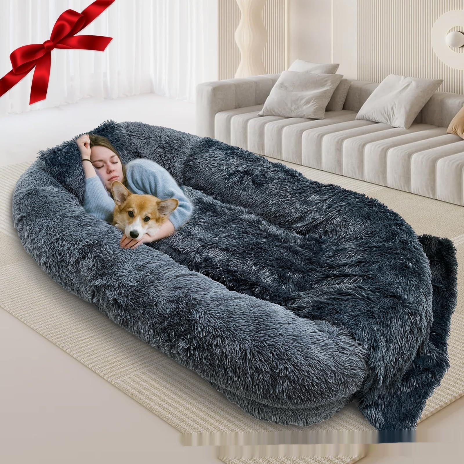 QUEEN BED AND PLUSH SOFA