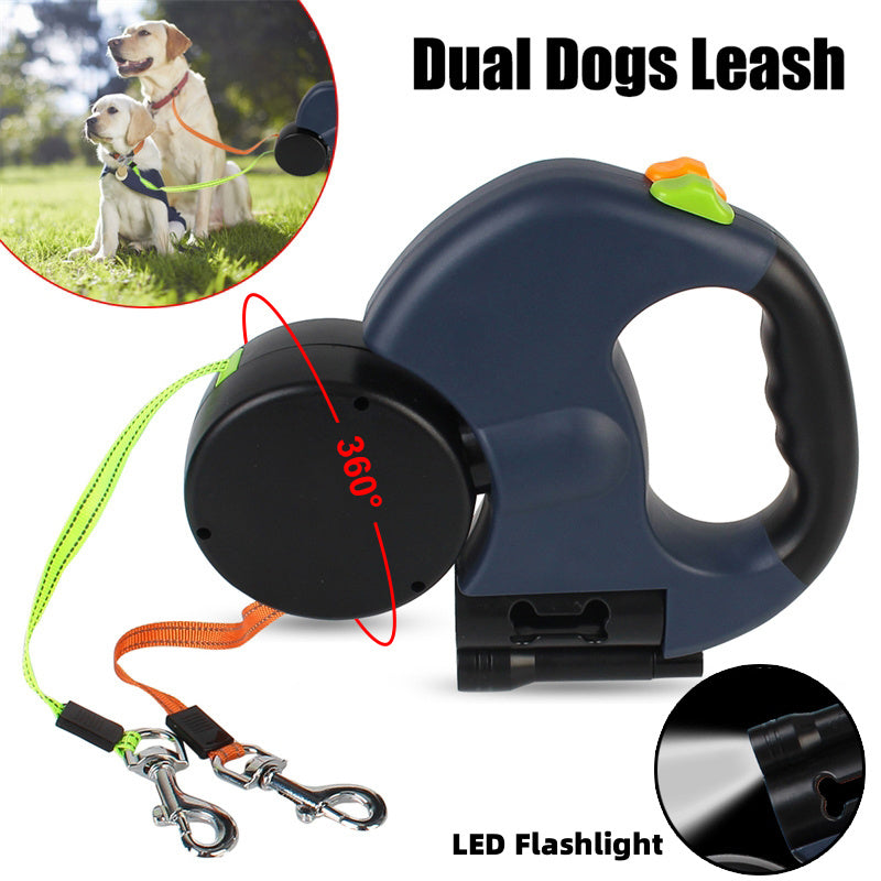 RETRACTABLE DUAL PET LEASH