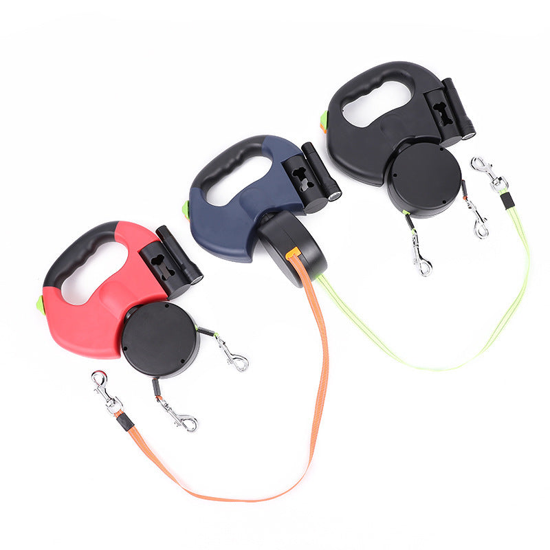 RETRACTABLE DUAL PET LEASH